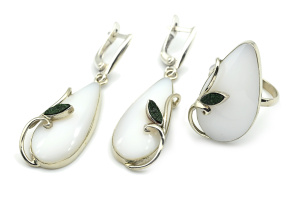 Кольцо и серьги из кахолонга, размер-18 арт. м142300-18