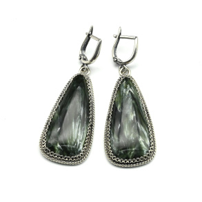 Серьги серафинит 18*37мм. арт. вз319114....