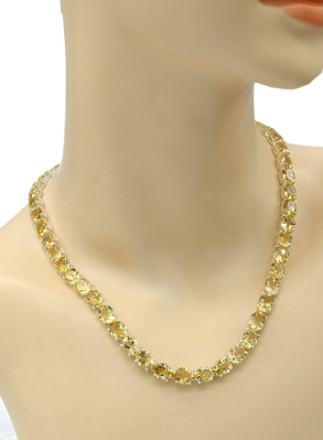 Колье С925 с цитрином, 46см, 42,2г арт. с625005