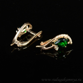 Серьги с925 с покрытием з999 и фианитами 9*21мм,  3,2гр. арт. сз315094.