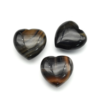 Сердце из агата черного 25*25*12мм арт. 2055411к