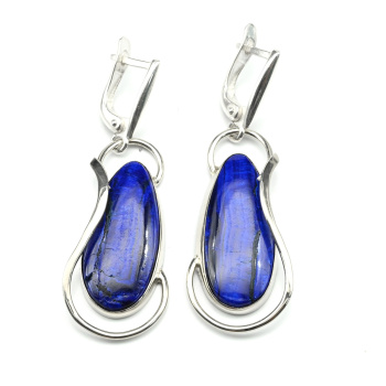 Серьги азурит 17*36мм арт. м329200