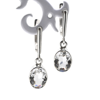 Серьги горный хрусталь 8*11мм арт. мч355005