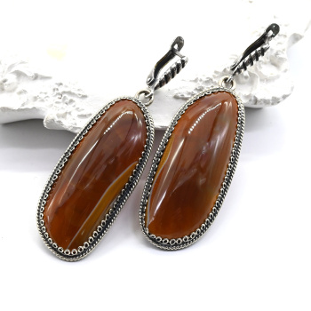 Серьги сердолик 19*42мм. арт. вз323019