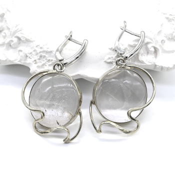 Серьги горный хрусталь 24*30мм. арт. м355001
