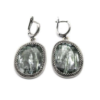 Серьги серафинит 23*28мм. арт. вз319141