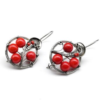 Серьги с кораллом 