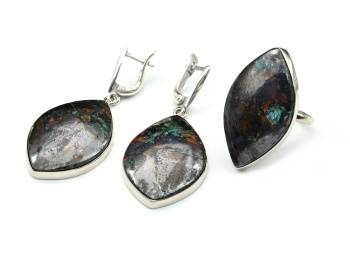 Кольцо и серьги заринит, размер-18 арт. м153800-18