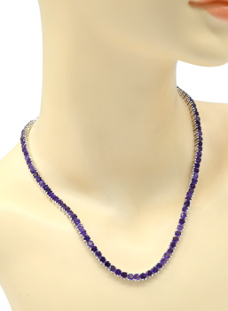 Колье С925 с аметистом, 45см, 32,6г арт. с603005