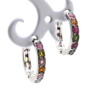 Серьги С925 с турмалином 3*15мм, 3,2г арт. с309026