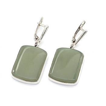 Серьги нефрит 18*25мм арт. мч331005....