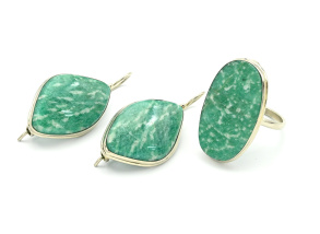 Кольцо и серьги амазонит,  размер-19,5 арт. 133-265025-19,5