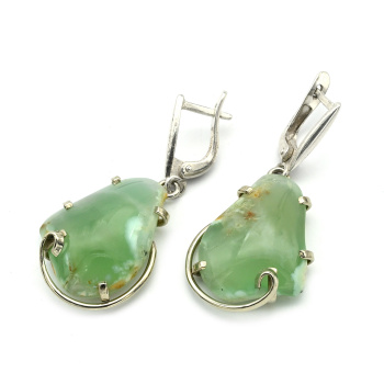 Серьги из хризопраза 20*26мм. арт. м330002....