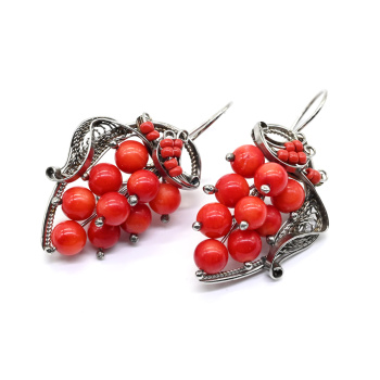 Серьги с кораллом 