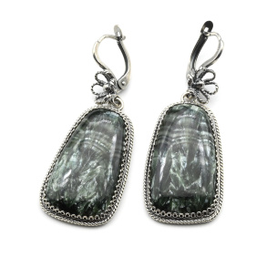 Серьги серафинит 21*35мм. арт. вз319300....