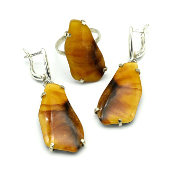Кольцо и серьги симбирцит, размер-19 арт. м159508-19