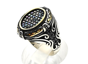 Кольцо мужское С925 с фианитами, размер 21, 12,6г арт. с115501-21