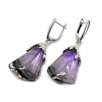 Серьги аметист 20*33мм. арт. м303003