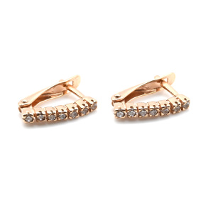 Серьги с925 с покрытием з999 и фианитами 2*14мм, 2гр арт. сз315004