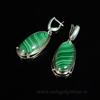 Серьги малахит 16*32мм. арт. вз317013...