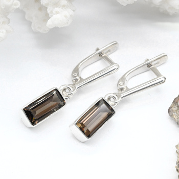 Серьги раухтопаз 6*11мм. арт. мч328006
