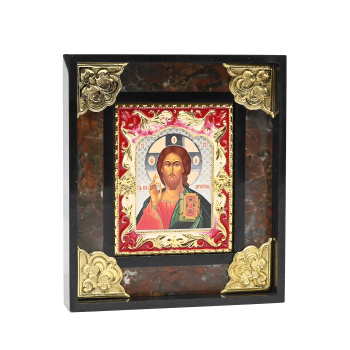 Икона Иисус, оклад яшма 105*120*20мм арт. 34017940