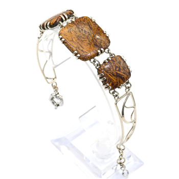 Браслет яшма мириам (змеиная), 19,5см. арт. м541010