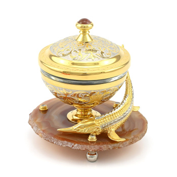 Икорница с агатом 