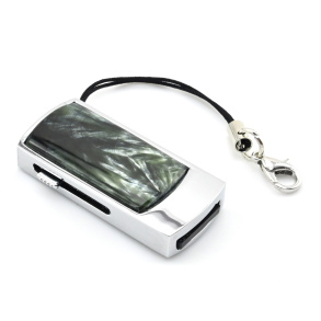 Сувенирная USB флеш карта на 32GB с серафинитом, серебристая арт. 3723137