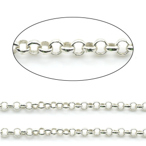Серебряная цепочка для украшений, звено 3*3мм, С925, 50см арт. СбФ35901