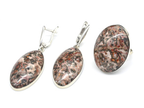Кольцо и серьги с яшмой, размер-17,5 арт. м141040-17,5