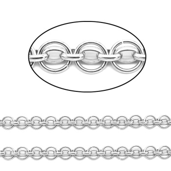 Цепочка для украшений, звено 9*9мм цв.серебристый, 50см арт. ФЦ157