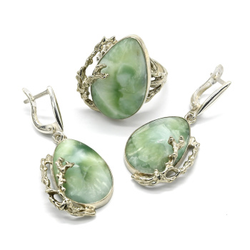 Кольцо и серьги ангелит (пектолит), размер-19 арт. м105800-19
