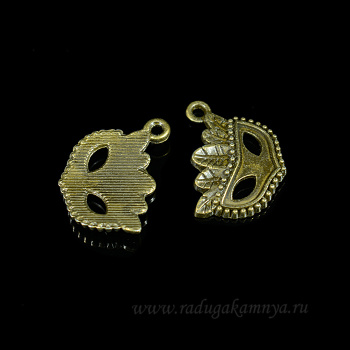 Подвеска Маска 21*16мм цв.латунь (упаковка 20штук)  арт. ФП0151