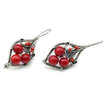 Серьги с кораллом 