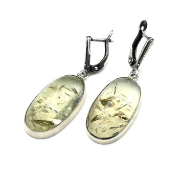 Серьги с цитрином 15*26мм. арт. 117-325001.