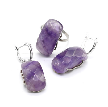 Кольцо и серьги из аметиста,  размер-19 арт. 133-203001-19