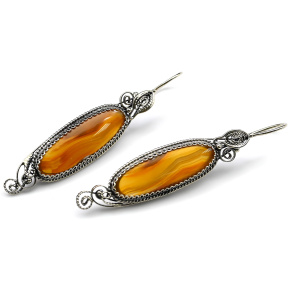 Серьги сердолик 12*53мм. арт. вз323002