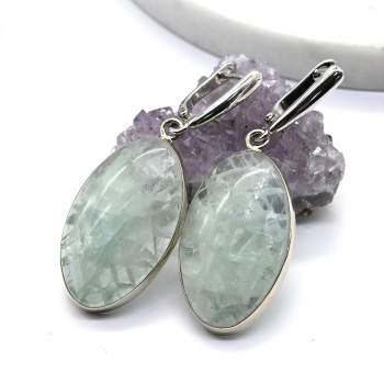 Серьги флюорит 18*29мм арт. м368003