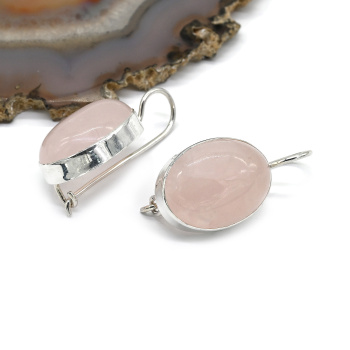 Серьги розовый кварц 16*21мм арт. мч332002..