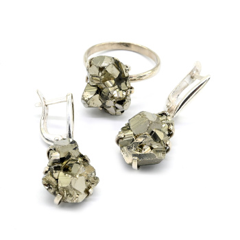 Кольцо и серьги пирит, размер-18,5 арт. м185053-18,5