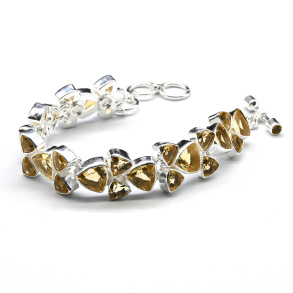 Браслет С925 с цитрином, 18-21см, 40,9г арт. с525005