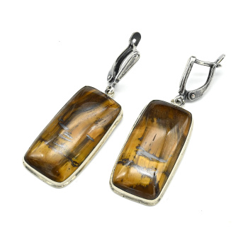 Серьги тигровый глаз 16*30мм арт. 117-313001....