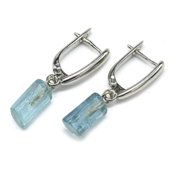 Серьги аквамарин 6*11мм арт. ас327005