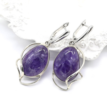 Серьги из аметиста 20*28мм. арт. м303004.