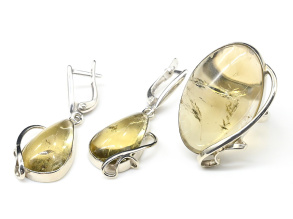 Кольцо и серьги с цитрином, размер-18 арт. м125104-18