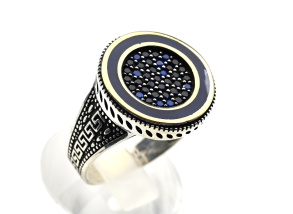 Кольцо мужское С925 с фианитами, размер 21, 10,9г арт. с115508-21