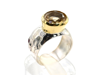 Кольцо С925 с цитрином, размер 18, 7г арт. с125057-18