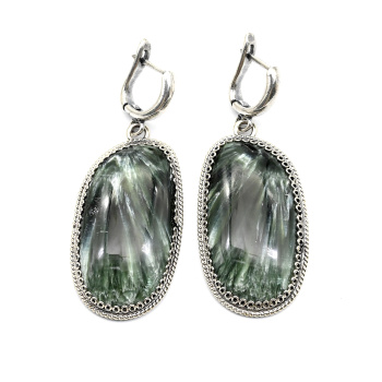Серьги серафинит 21*35мм. арт. вз319134