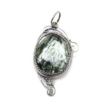 Кулон серафинит 23*44мм. арт. вз419019